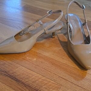 Kenneth Cole Tan Slingback Heels with Pointed Toe